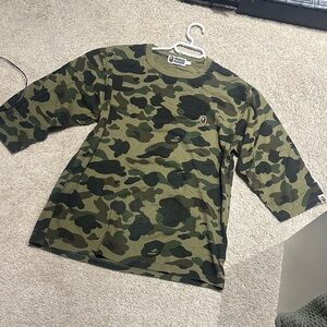 Bape Camo 3/4 Sleeve Tee - Green